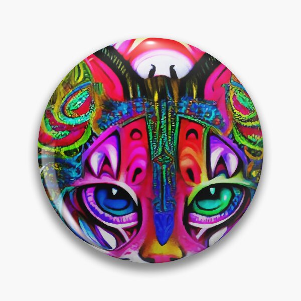 Item preview, Gatito tribal psicodélico v2 designed and sold by Graphodesia.