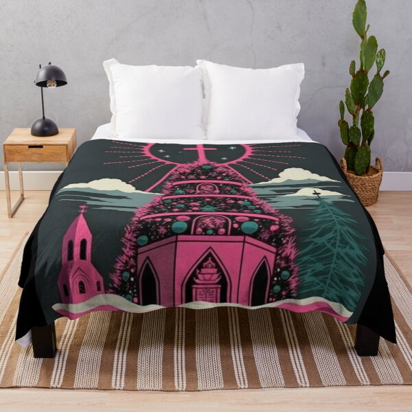 Item preview, Dynamic Christian-Themed Design with Christmas Tree in Dark Gray and Pink - Anime Style designed and sold by Art4Christ.