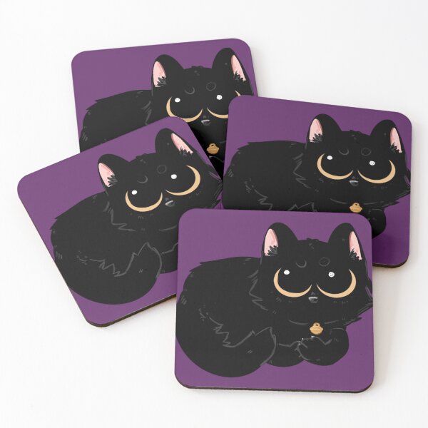 Item preview, floofy black cat designed and sold by DrowsyBee.