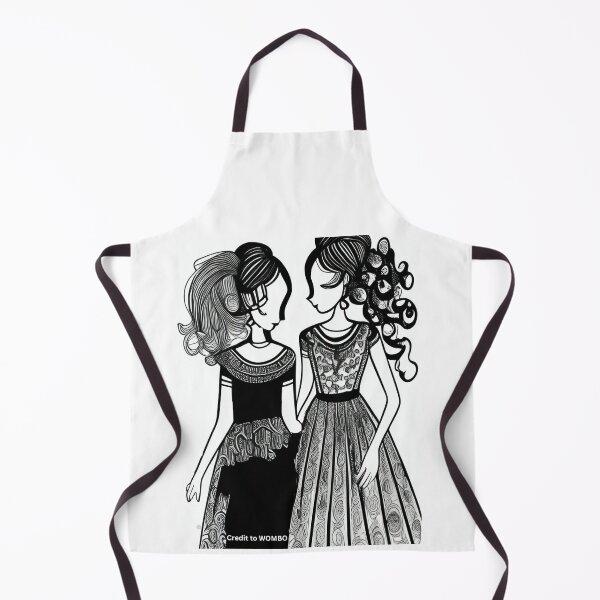 Artikelvorschau, Zwei junge Models, Schwarz-Weiß-Illustration. Schöne Haare und Kleider. Drucke, Drucke auf kaschierter Leinwand und Poster erhältlich. entworfen und verkauft von JoelsCorner.