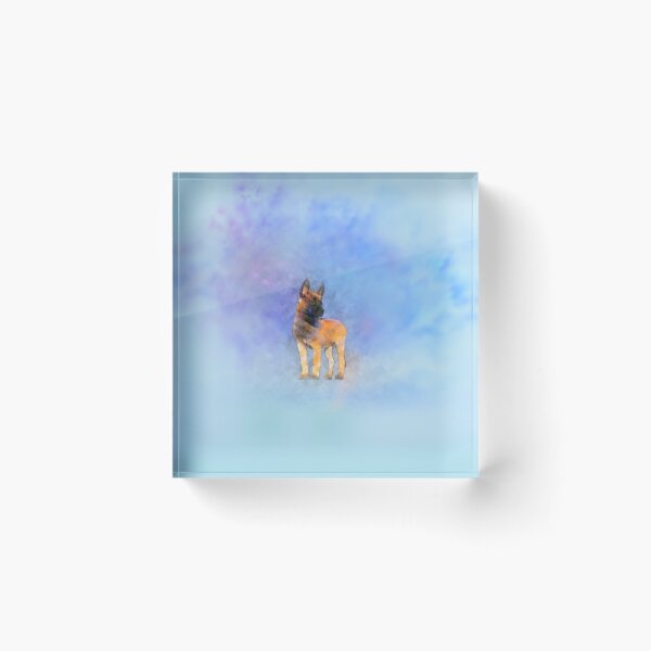 Item preview, Belgian Malinois Puppy Painting - Mechelaar designed and sold by k9printart.