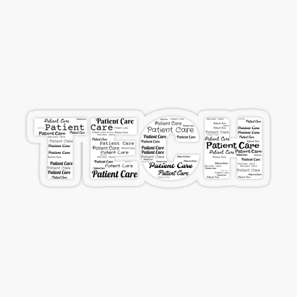 "Patient Care Tech Repeating Typography" Sticker for Sale by Designs24U