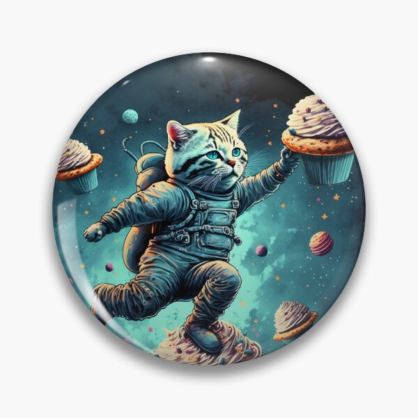 Item preview, Space cat reaching for a cupcake designed and sold by lilyandfrancis.