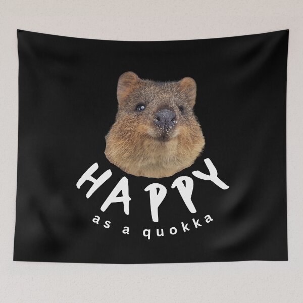 Item preview, Happy as a quokka. Happy little creature. Rottnest Island Rotto, Western Australia designed and sold by JellyBeenzz.