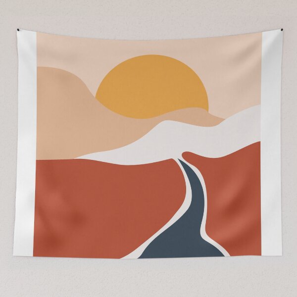 Item preview, Abstract  minimal modern art landscape, boho design in earth tone colors 34 designed and sold by vishalraifx.