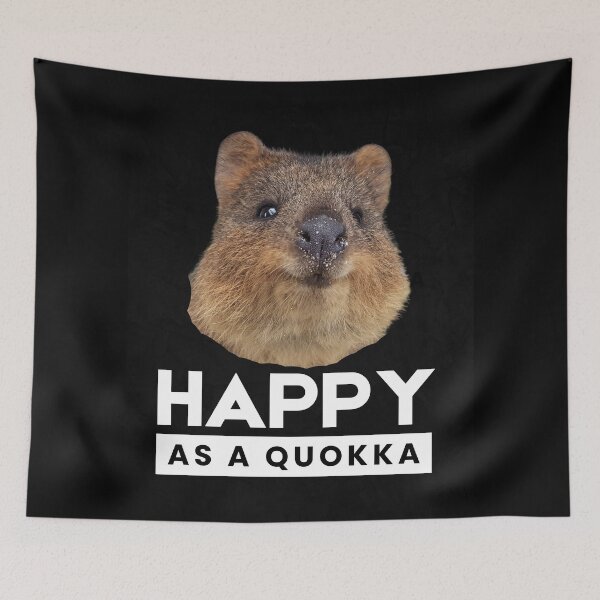 Item preview, Happy as a quokka. Happy little creature. Rottnest Island Rotto, Western Australia designed and sold by JellyBeenzz.