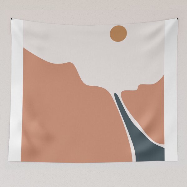 Item preview, Abstract  minimal modern art landscape, boho design in earth tone colors 36 designed and sold by vishalraifx.
