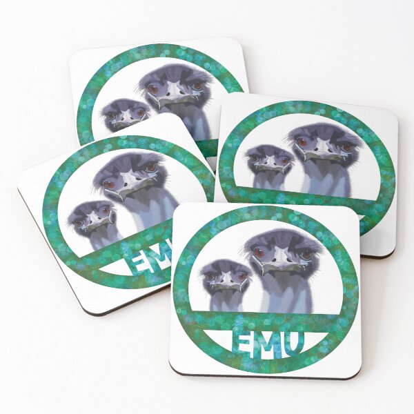Item preview, Emu’s on a Green patterned circle  designed and sold by KateVanFloofno1.