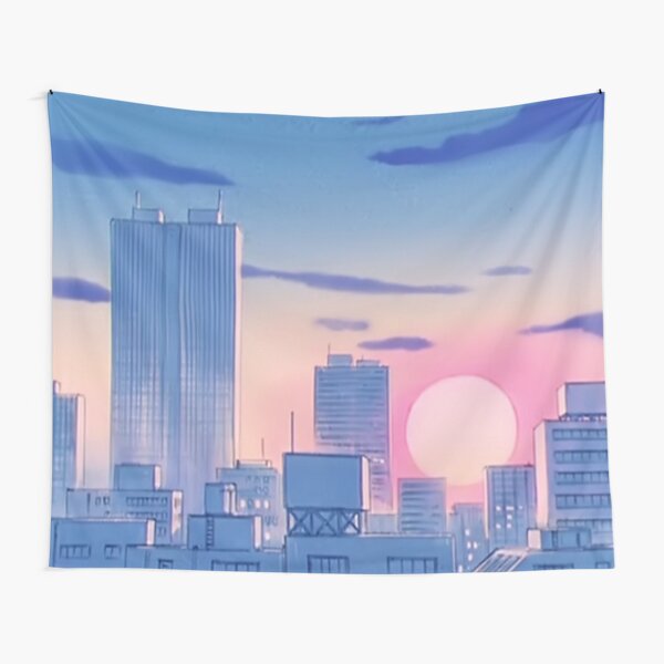 Sailor Moon City Landscape Tapestry