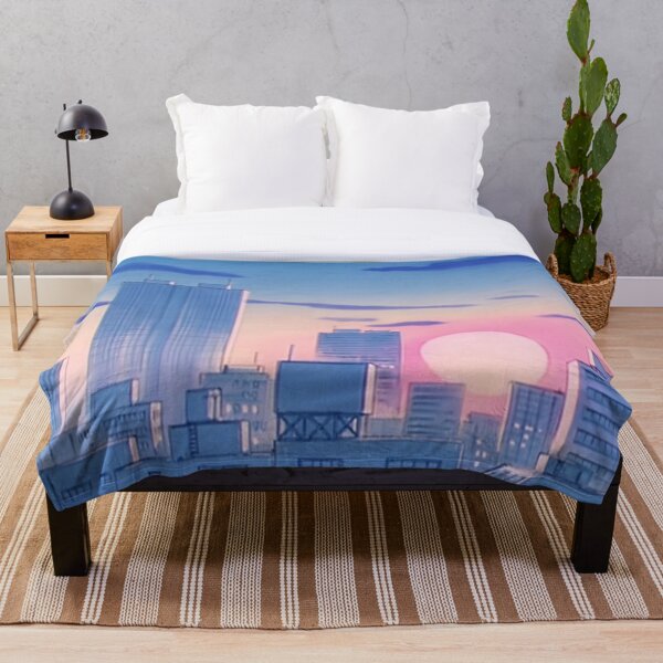 Sailor Moon City Landscape Throw Blanket