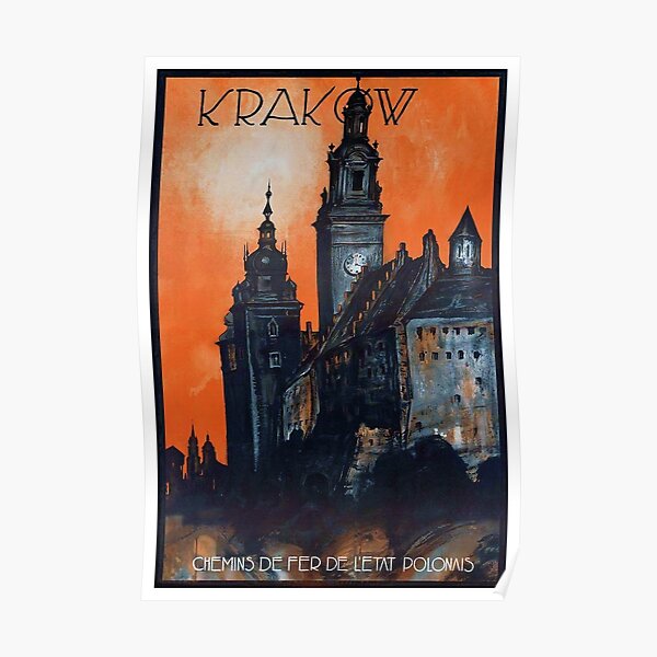 Vintage Krakow Poland Travel Poster Poster