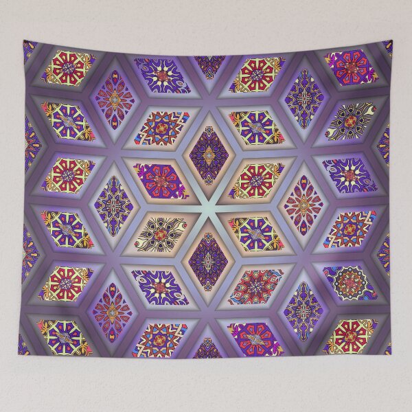 Item preview, Vintage patchwork with floral mandala elements designed and sold by Somberlain.