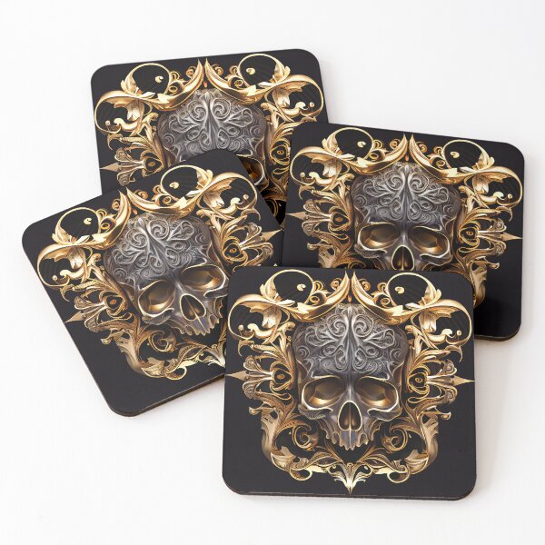 Item preview, Skull in gold baroque style designed and sold by ArslanWorld.