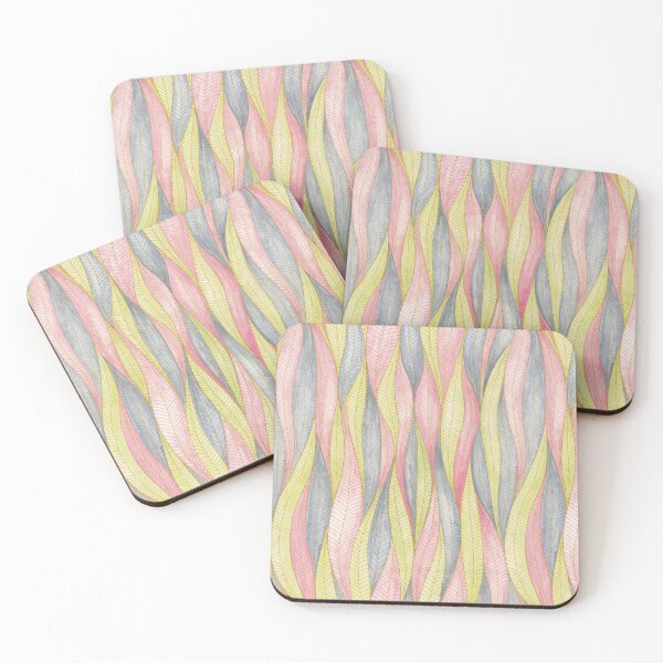 Item preview, Gray, pink and light green leaves with gold contours designed and sold by IrinaIkar.