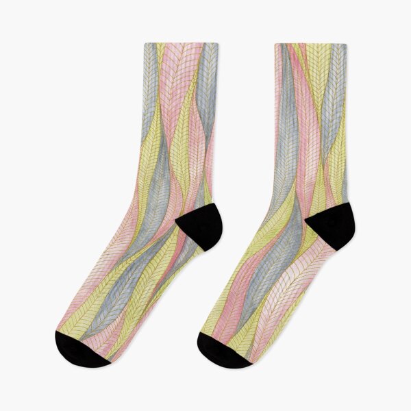 Item preview, Gray, pink and light green leaves with gold contours designed and sold by IrinaIkar.