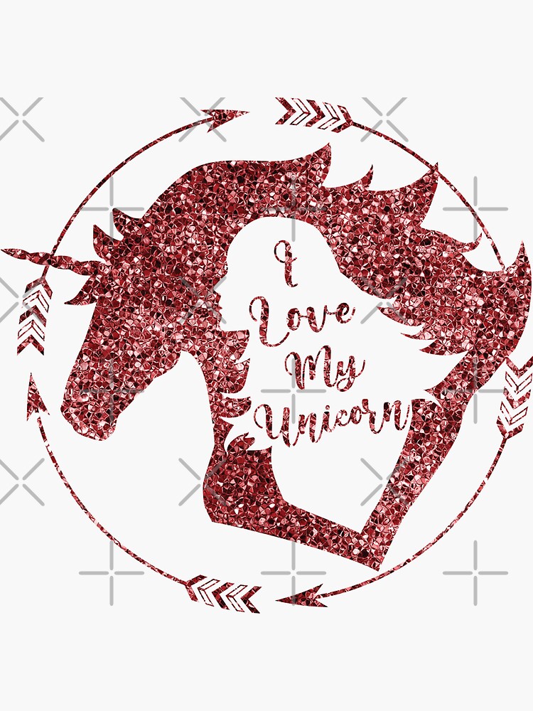 "I Love My Unicorn" Sticker for Sale by circus-unicorn | Redbubble