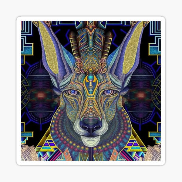 Item preview, Egyptian Aztec Mayan Fractal Cosmic Dog designed and sold by DESIGNERCATS.