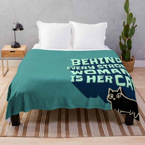 Item preview, Behind Every Strong Woman Is Her Cat - Funny Cat Lover Quotes 9 designed and sold by Cawaiico.