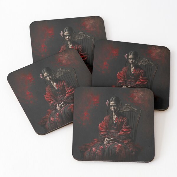 Item preview, young girl,in darkness,with red kimono designed and sold by Sophiatsitaart.