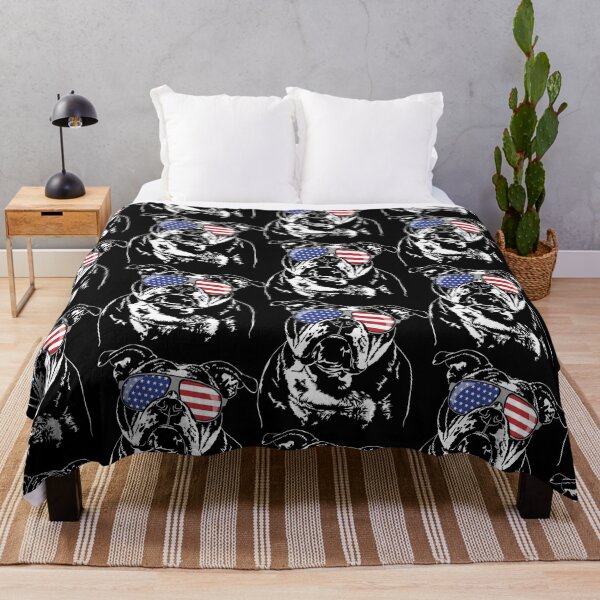 Item preview, Funny Old English Bulldog America Flag Patriotic Dog designed and sold by dogarts.