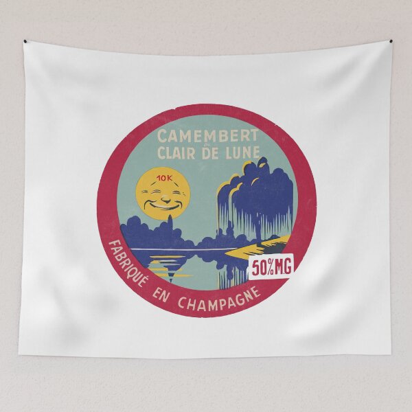Item preview, Camembert De Clair De Lune --- Vintage Francophile Cheese Label designed and sold by eleurmitiy.