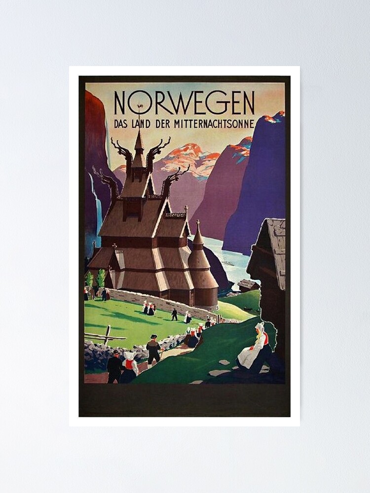 Nice France 1930 Retro Vintage Travel Poster Art Deco -  Norway