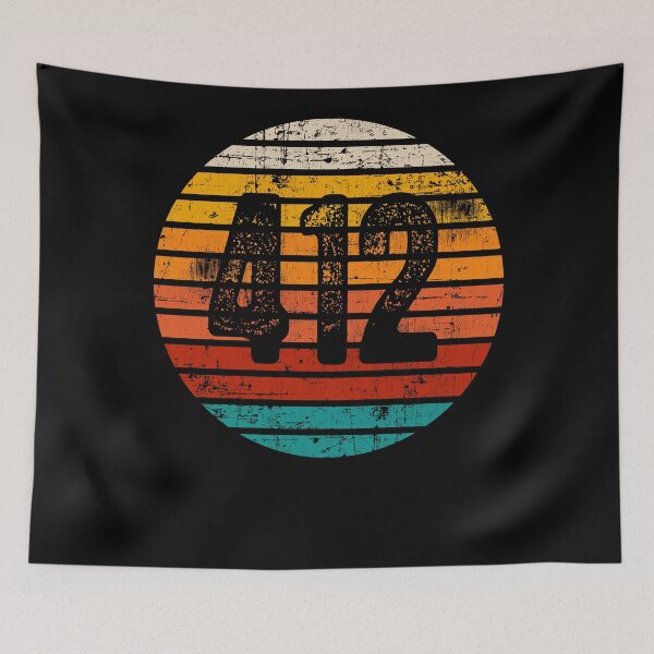 Item preview, Distressed Vintage Sunset 412 Area Code designed and sold by Gold Wings Tees.