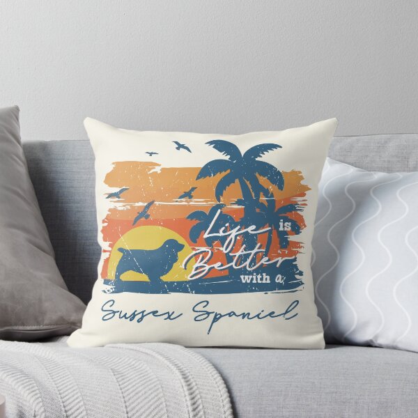 Item preview, Life is Better With Sussex Spaniel Beach Sunset Retro Vintage designed and sold by rafaeltto.