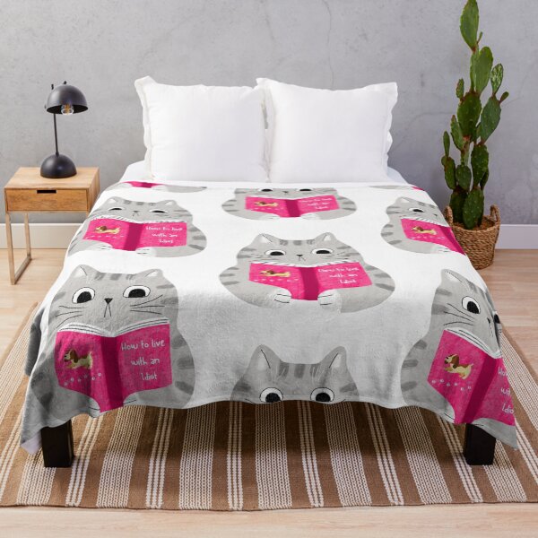 Item preview, How to Live with an Idiot Funny Cat Reading a Book designed and sold by mkzmerch.