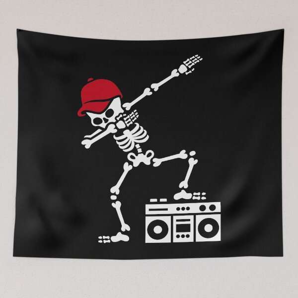 Item preview, Dab dabbing skeleton boombox - Ghetto blaster designed and sold by LaundryFactory.