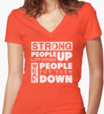 Anti-Bullying Stand Up to Bullies Women's Fitted V-Neck T-Shirt