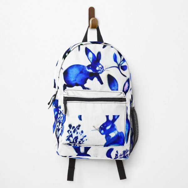 Item preview, Cute sweet funny rabbits, hare watercolor patterns, adorable blue and white animal patterns, watercolor blue and white pattern, hare patterns designed and sold by Artsareus.
