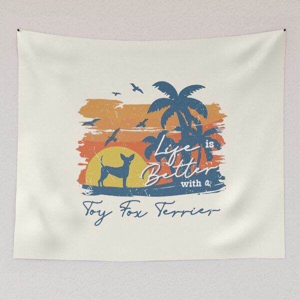 Item preview, Life is Better With Toy Fox Terrier Beach Sunset Retro Vintage designed and sold by rafaeltto.