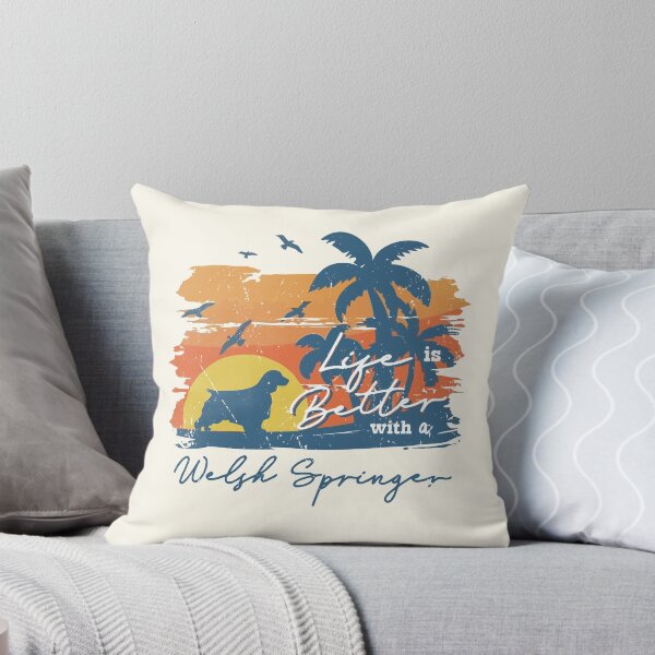 Item preview, Life is Better With Welsh Springer Spaniel Beach Sunset Retro Vintage designed and sold by rafaeltto.