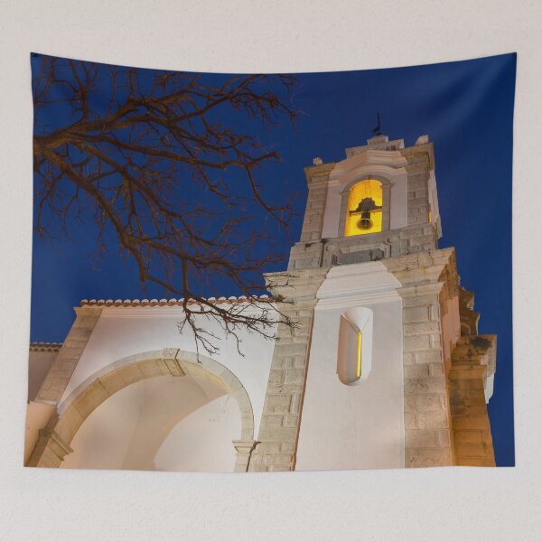 Item preview, Gloriously Lit Blue Hour - Igreja De Santo Antonio in Lagos Portugal designed and sold by Georgia Mizuleva.