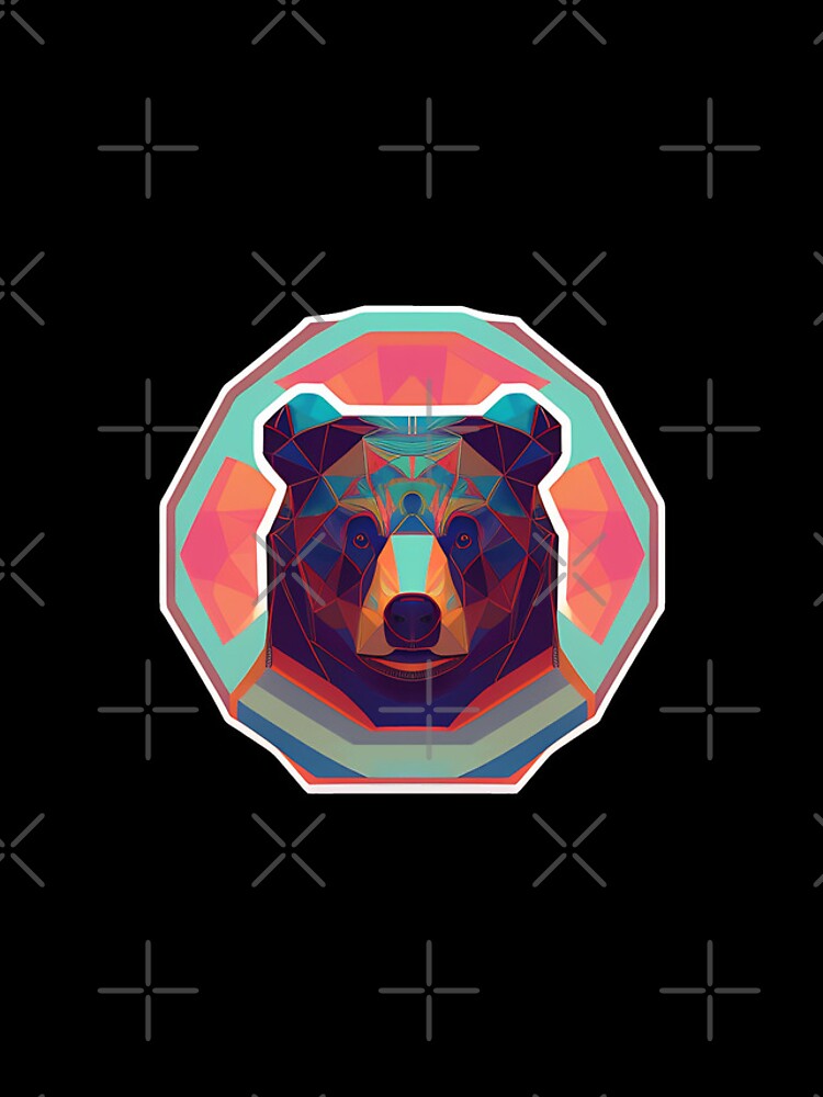 Thumbnail 4 of 4, iPhone Case, Psychedelic Bear Sticker Abstract Design designed and sold by Litheon.