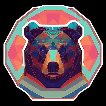 Artwork thumbnail, Psychedelic Bear Sticker Abstract Design by Litheon