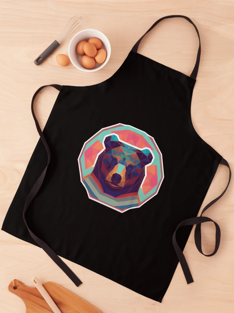 Thumbnail 1 of 6, Apron, Psychedelic Bear Sticker Abstract Design designed and sold by Litheon.