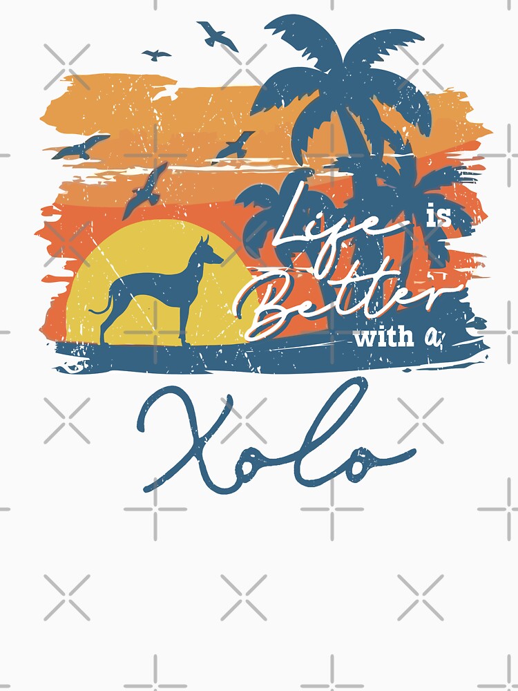 Imagen 7 de 7, Camiseta clásica con la obra Life is Better With Xoloitzcuintli Xolo Beach Sunset Retro Vintage, diseñada y vendida por rafaeltto.