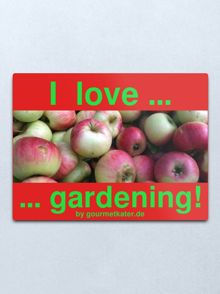 Alternative Ansicht von I love gardening - Äpfel Metallbild