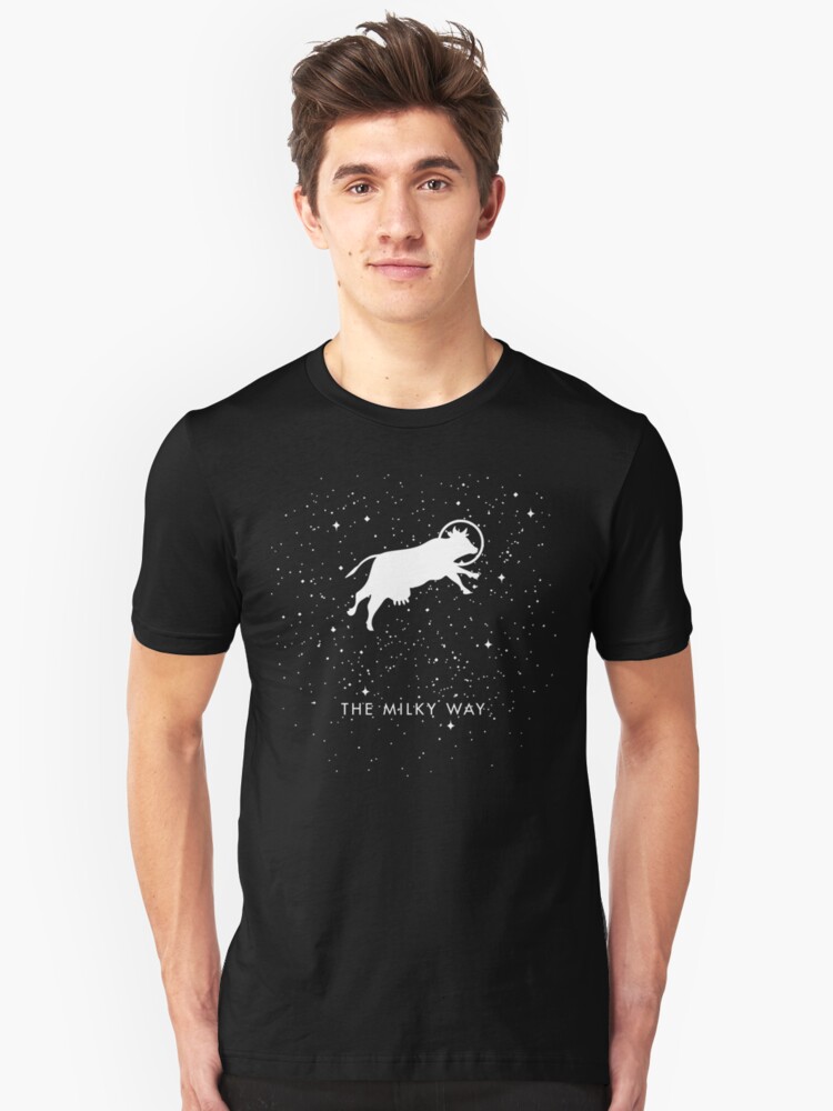 Alternate view of Cow Space Exploration Farming The Milky Way Slim Fit T-Shirt