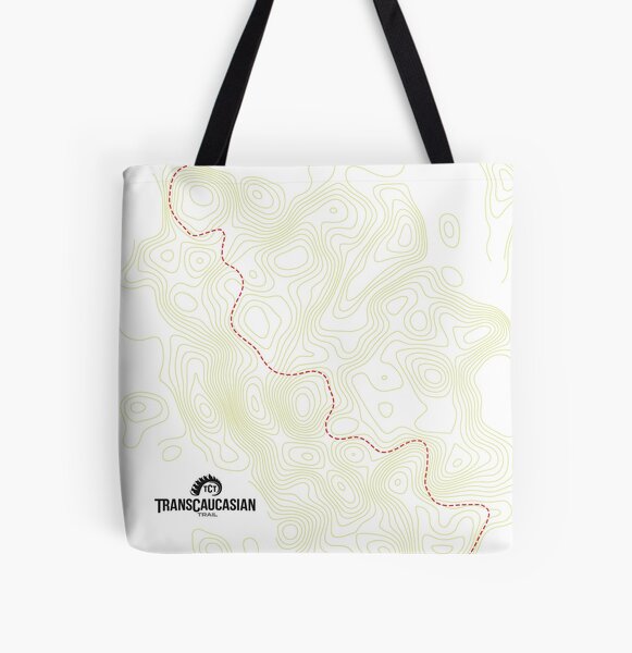 TCT Tote Bags: Contour Map All Over Print Tote Bag