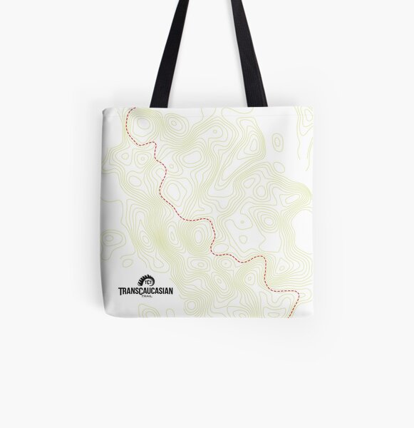 TCT Tote Bags: Contour Map All Over Print Tote Bag