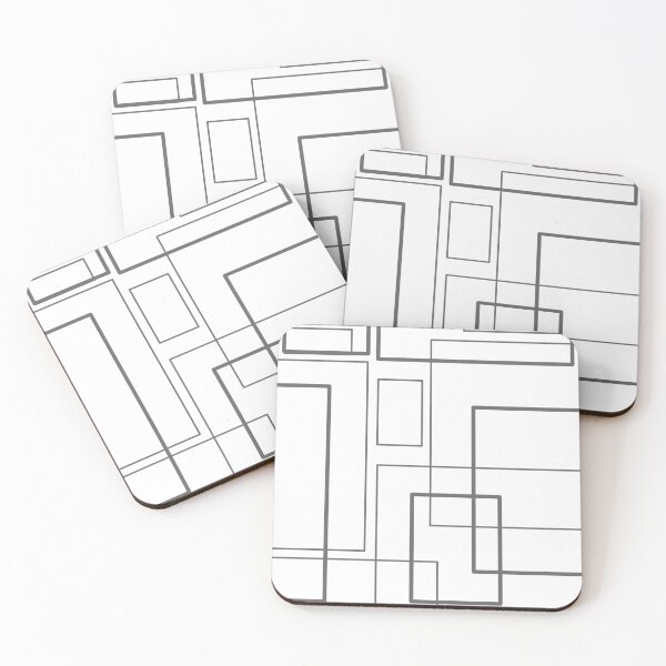 Item preview, minimalistic geometric grey square pattern designed and sold by HelioWears.