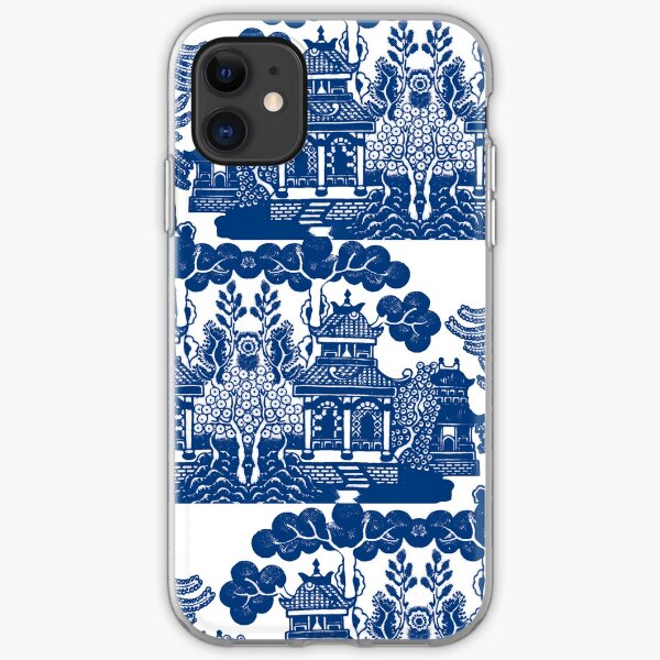 Blue Willow Chinoiserie Blue And White Porcelain Inspiration iPhone Soft Case