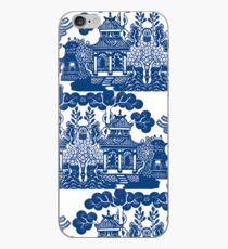 Vinilo o funda para iPhone Inspiración de porcelana azul sauce chinoiserie