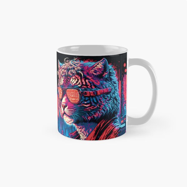 Item preview, Cyberpunk neon Tiger Cat #1 designed and sold by PhiloSophyEye.