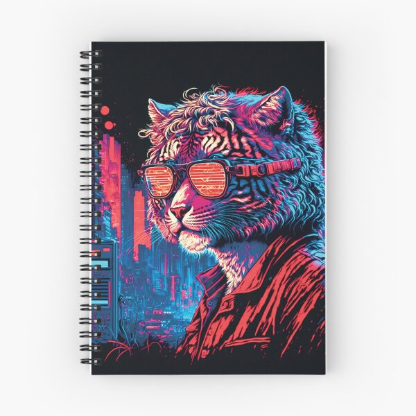 Item preview, Cyberpunk neon Tiger Cat #1 designed and sold by PhiloSophyEye.
