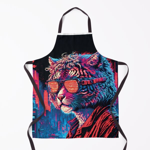 Item preview, Cyberpunk neon Tiger Cat #1 designed and sold by PhiloSophyEye.