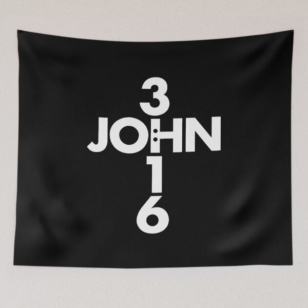 Item preview, John 3:16 Bible Verse Words Cross designed and sold by DOODL.